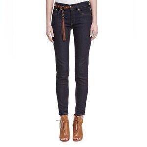 Ralph Lauren Women’s Purple Label Dark Blue Jeans with Brown Belt Size- 26